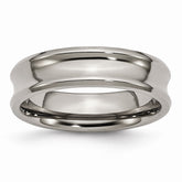 Titanium Polished Wedding Band with Concave Beveled Edge Engravable